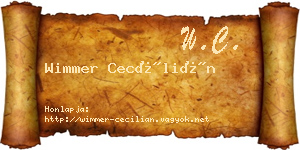 Wimmer Cecílián névjegykártya